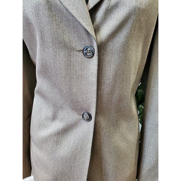 Morton Bernard Women Brown Polyester Single Breasted Blazer & Pant 2 Pcs Suit 10 - Picture 4 of 16